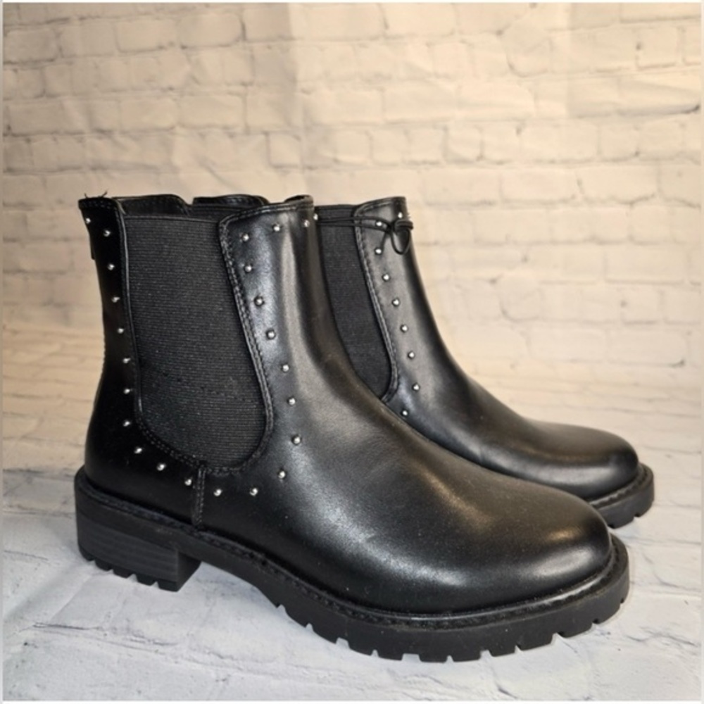 Sonoma Thread "Ester" Studded Ankle Boots in black.